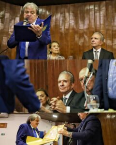 Prefeito de Patos, Nabor Wanderley, prestigia posse do professor João Trindade na Academia Paraibana de Letras