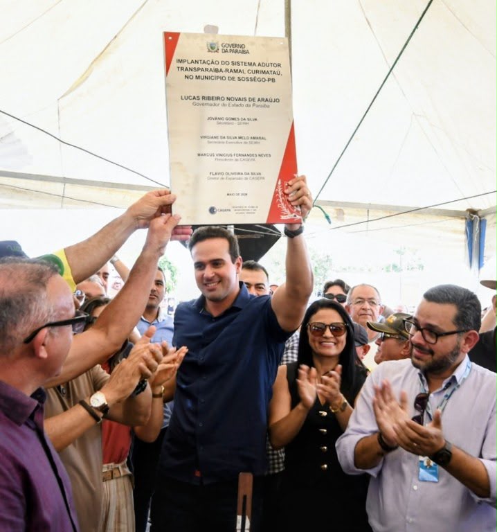 Governador Lucas Ribeiro entrega etapa da Transparaíba em Sossego e reforça abastecimento de água no Curimataú