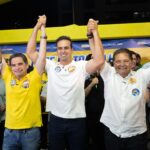 Lucas reforça unidade com Adriano e Murilo Galdino durante inauguração de comitê