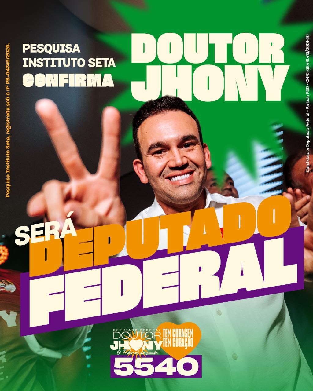 Doutor Jhony aparece entre os 12 nomes mais citados para deputado federal na Paraíba